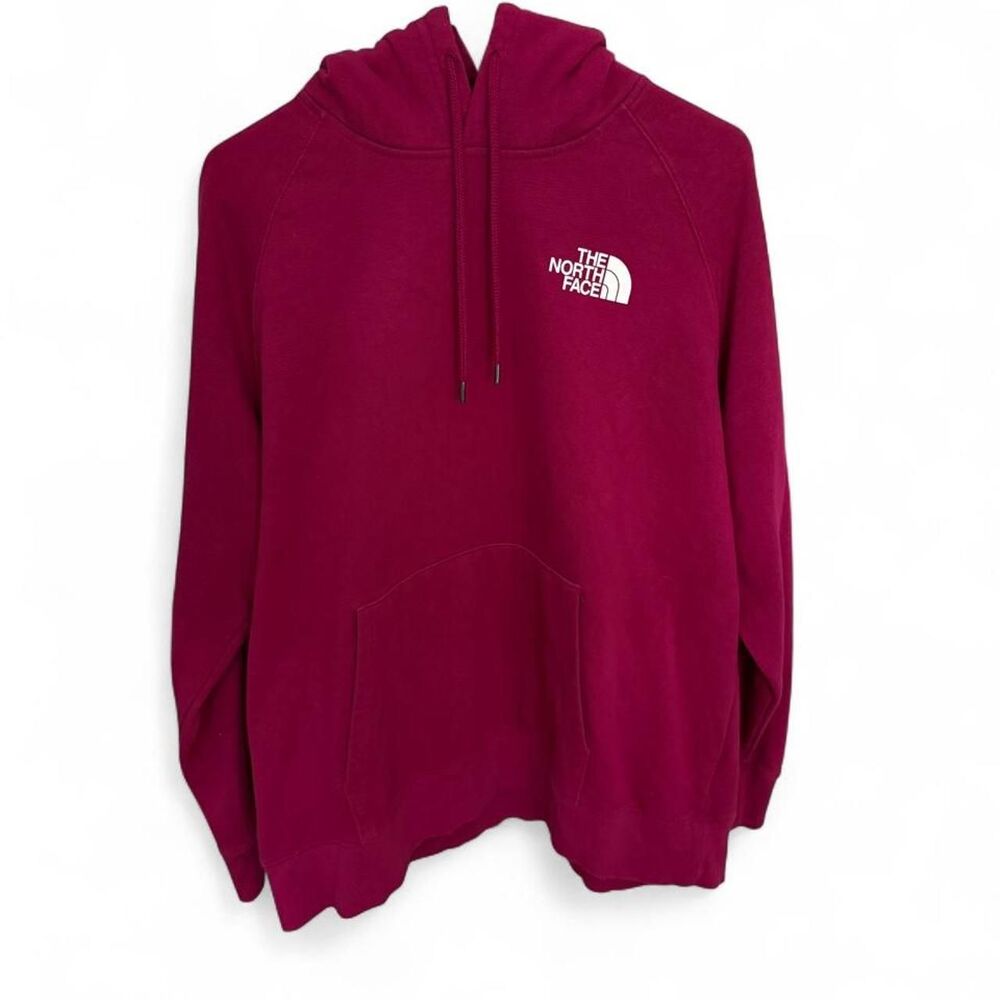 The North Face Women’s XL Hoodie Pink Raspberry Logo Pullover Sweatshirt